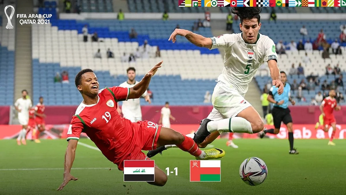 بالفيديو.. «علامة الجزاء» تفرض تعادلًا بين العراق وعمان في كأس العرب
