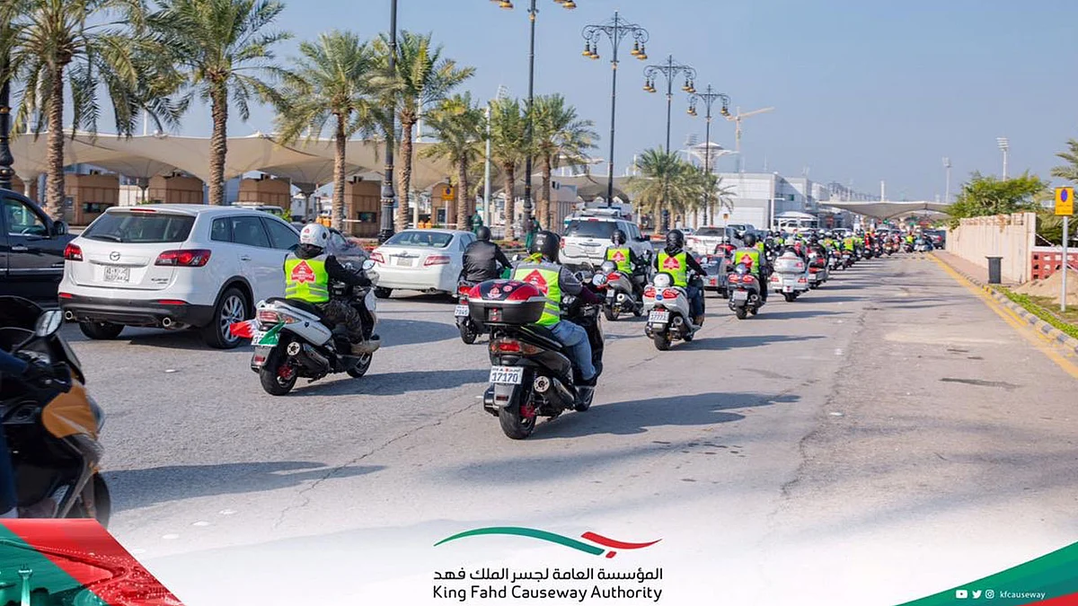 جسر الملك فهد: 379 دراجة نارية عبرت في أولى أيام تدشين المسار