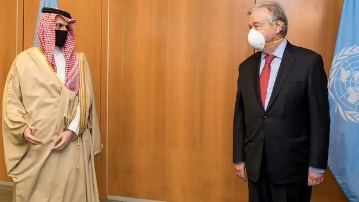 الأمير فيصل بن فرحان يلتقي الأمين العام للأمم المتحدة في نيويورك