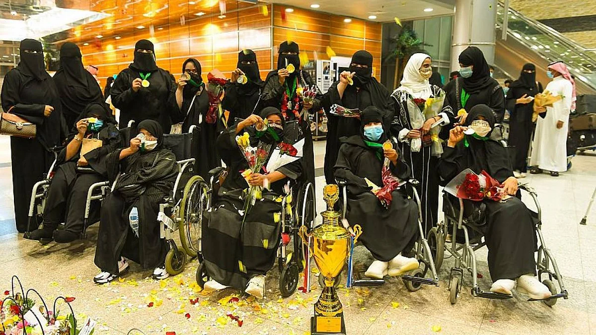 تبوك يحصد أول ألقاب ألعاب القوى النسائية لذوي الهمم بالمملكة