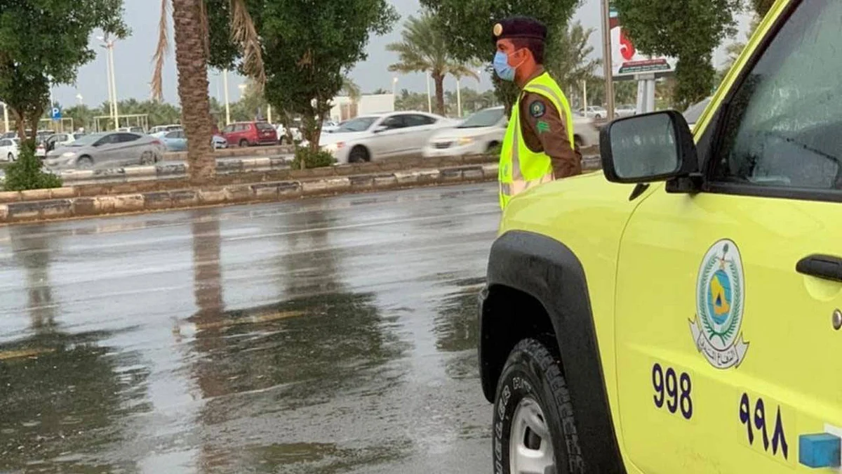 الدفاع المدني يدعو لأخذ الحيطة لاحتمالية استمرار الأمطار على معظم مناطق المملكة