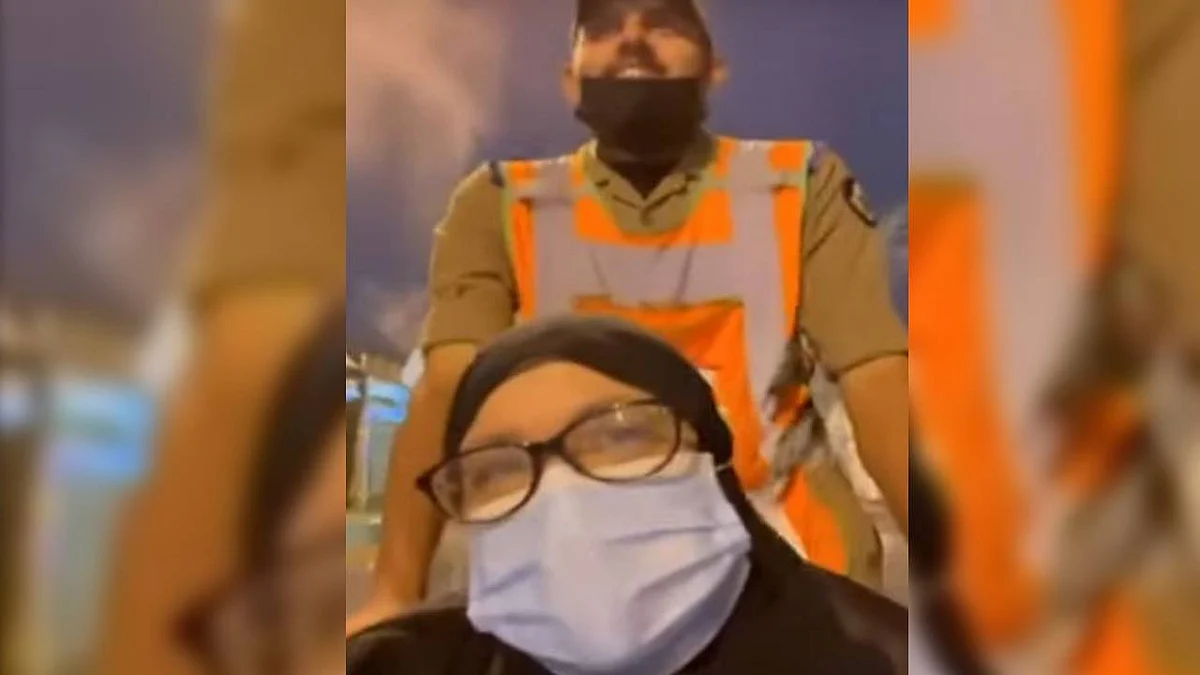 بابتسامة وسيلفي ودعاء.. حاجة مصرية تشيد بمساعدة رجل أمن لها
