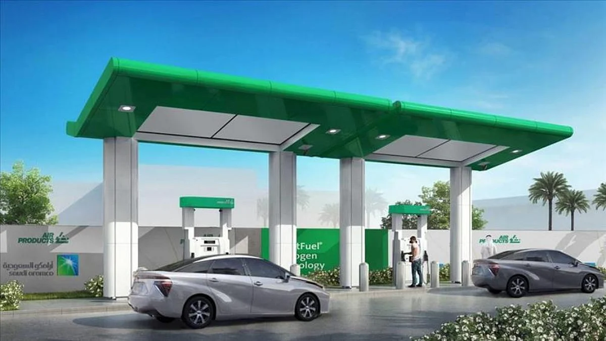 The first Saudi hydrogen car fueling station by Saudi Aramco