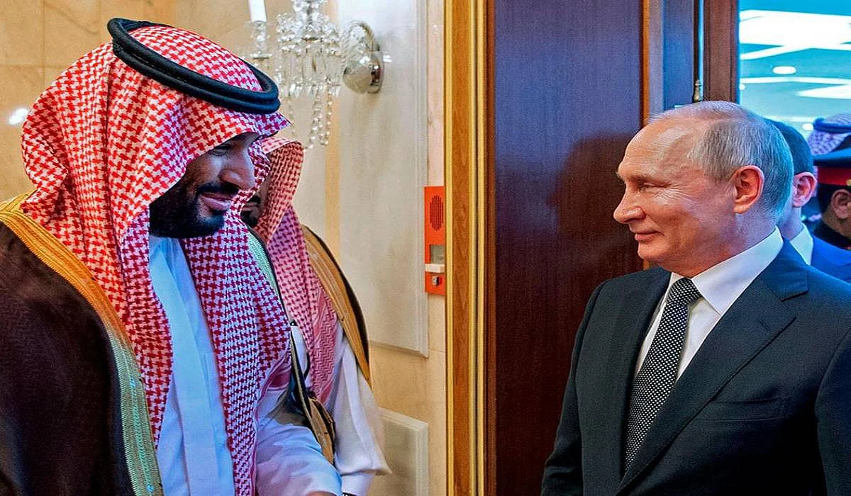 An archive photo: Prince Mohammed bin Salman meets with President Putin in Riyadh
