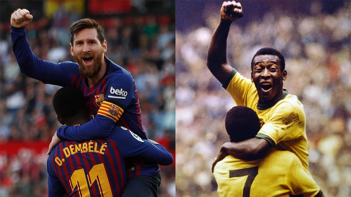 Brazil’s football great Pele congratulates Barcelona’s Messi for equaling goal record