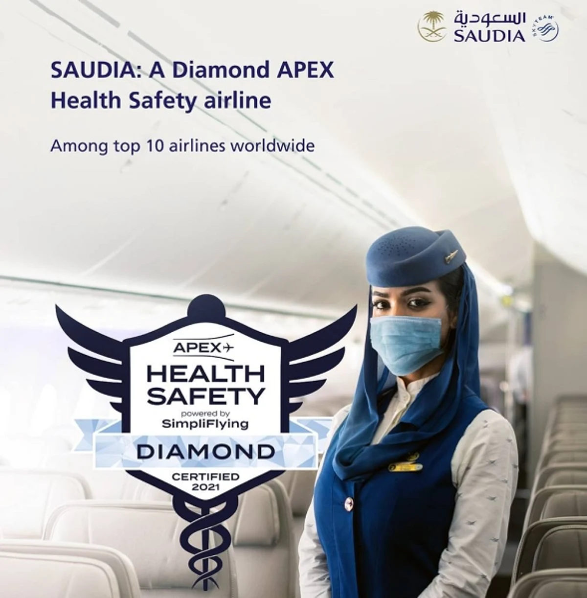 Saudia awarded Diamond Status for flight health safety