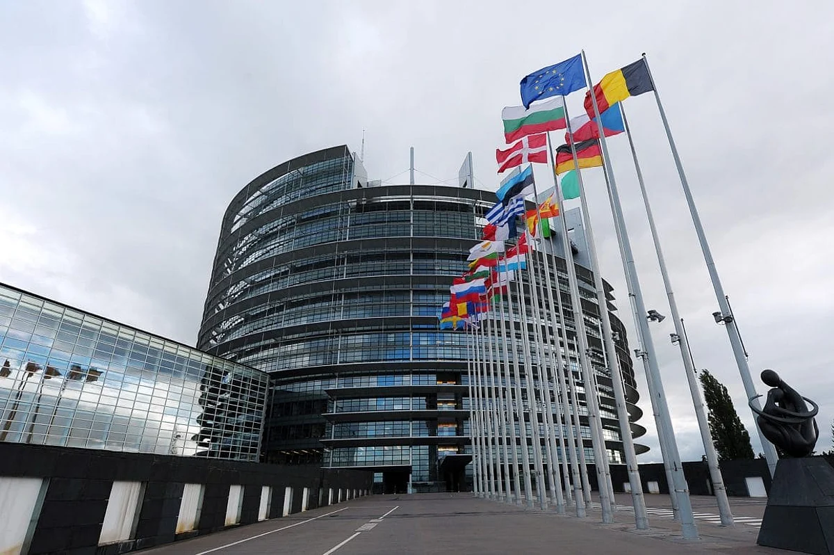 European Union member countries' national flags wave in front of the European Parliament on October 12, 2012 in Strasbourg, eastern France. The Nobel Peace Prize was awarded on October 12, 2012 to the European Union, an institution currently wracked by crisis but credited with bringing more than a half century of peace to a continent ripped apart by World War II. AFP PHOTO/FREDERICK FLORIN (Photo credit should read FREDERICK FLORIN/AFP/Getty Images)