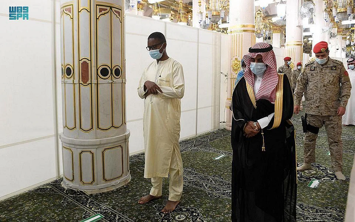 Mauritanian Prime Minister Mohamed Ould Bilal visited the Prophet’s Mosque in Madinah during his visit to Saudi Arabia. (SPA)