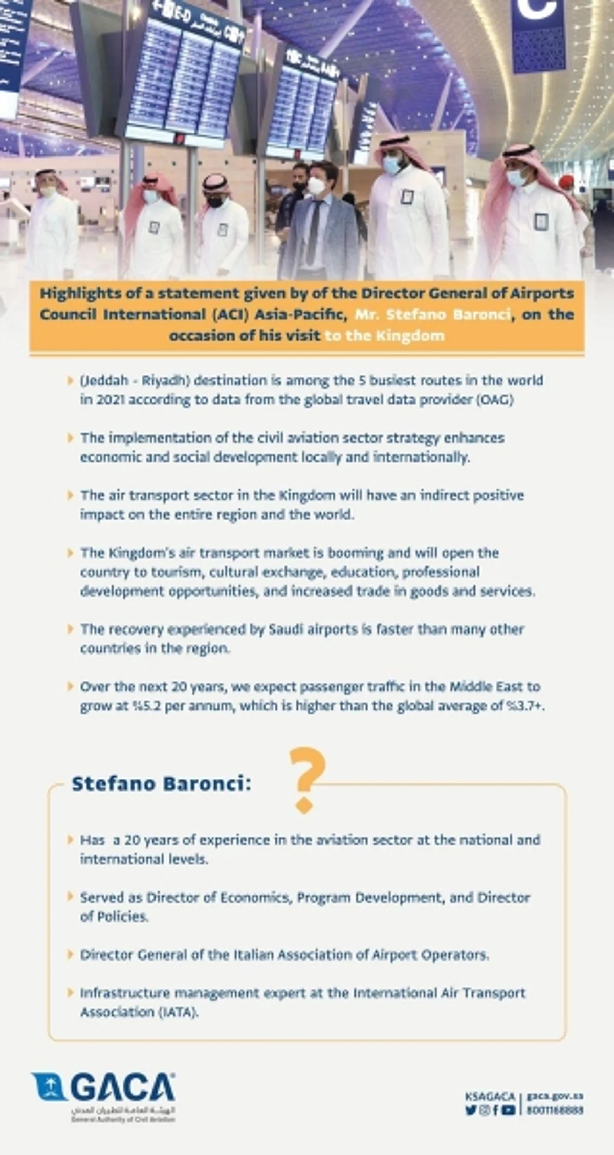 Baronci: Saudi civil aviation strategy to enhance socio-economic development