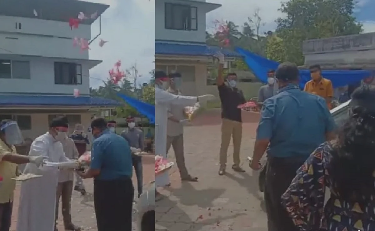 ക്ഷമ ചോദിച്ച് പൂന്തുറ നിവാസികൾ; ആരോഗ്യ പ്രവർത്തകരെ പൂക്കൾ വിതറി സ്വീകരിച്ച് ജനം