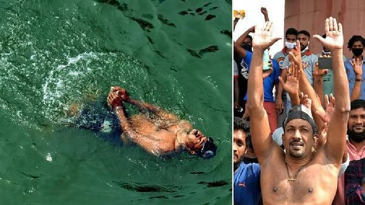 നീന്തലില് റെക്കോഡിട്ട് ഡോള്ഫിന് രതീഷ് ഗിന്നസില്