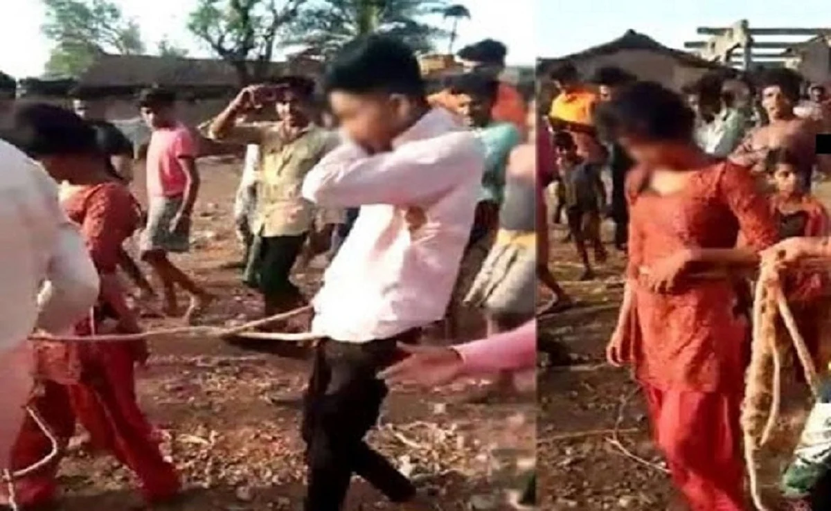 പീഡനത്തിനിരയായ പെണ്ക്കുട്ടിയെ പൊതുമധ്യത്തിലൂടെ പ്രതിക്കൊപ്പം നടത്തിച്ച് കുടുംബം