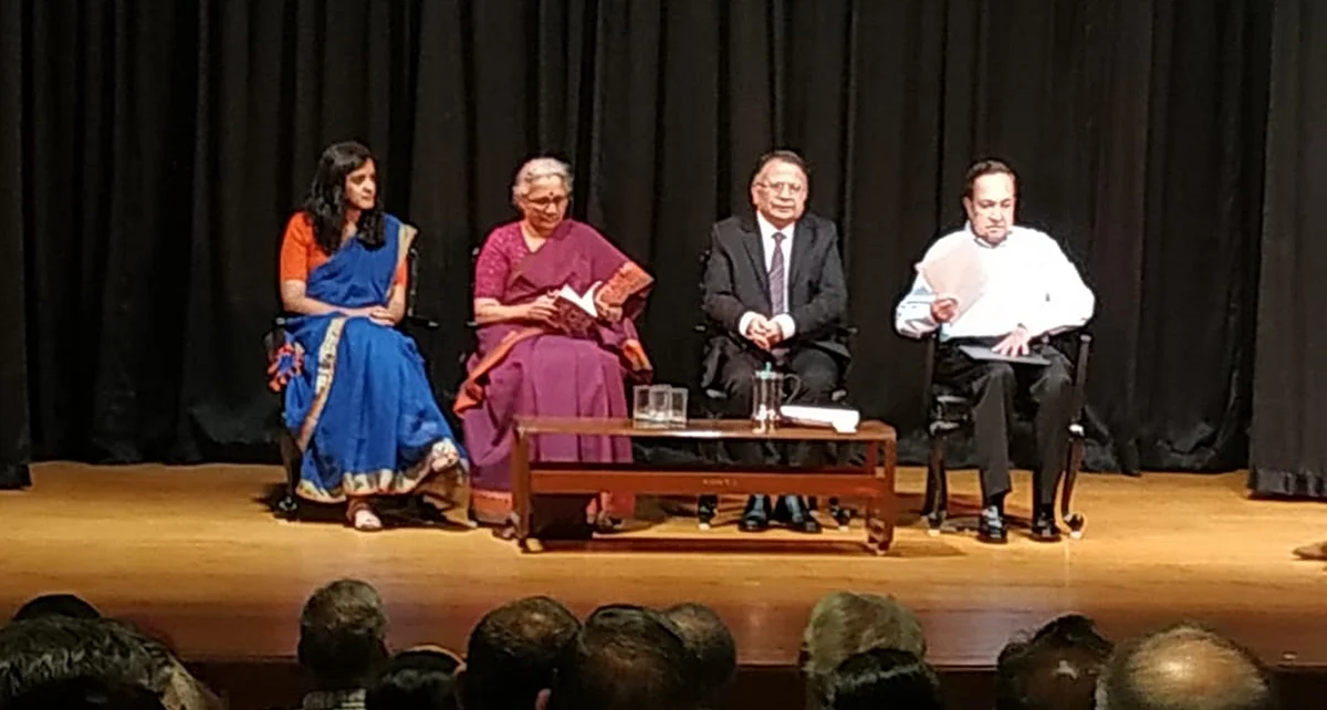 (L-R) Rohini Mohan, Usha Ramananthan, Justice (retd.) AP Shah and N Ram