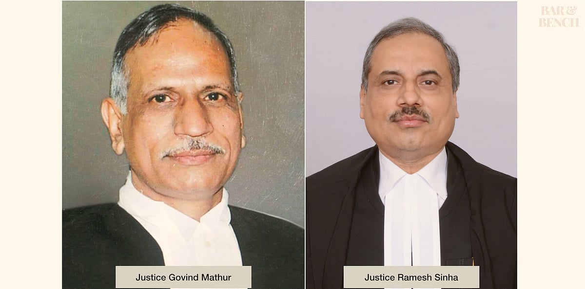 Chief Justice Govind Mathur (L) and Justice Ramesh Sinha (R)