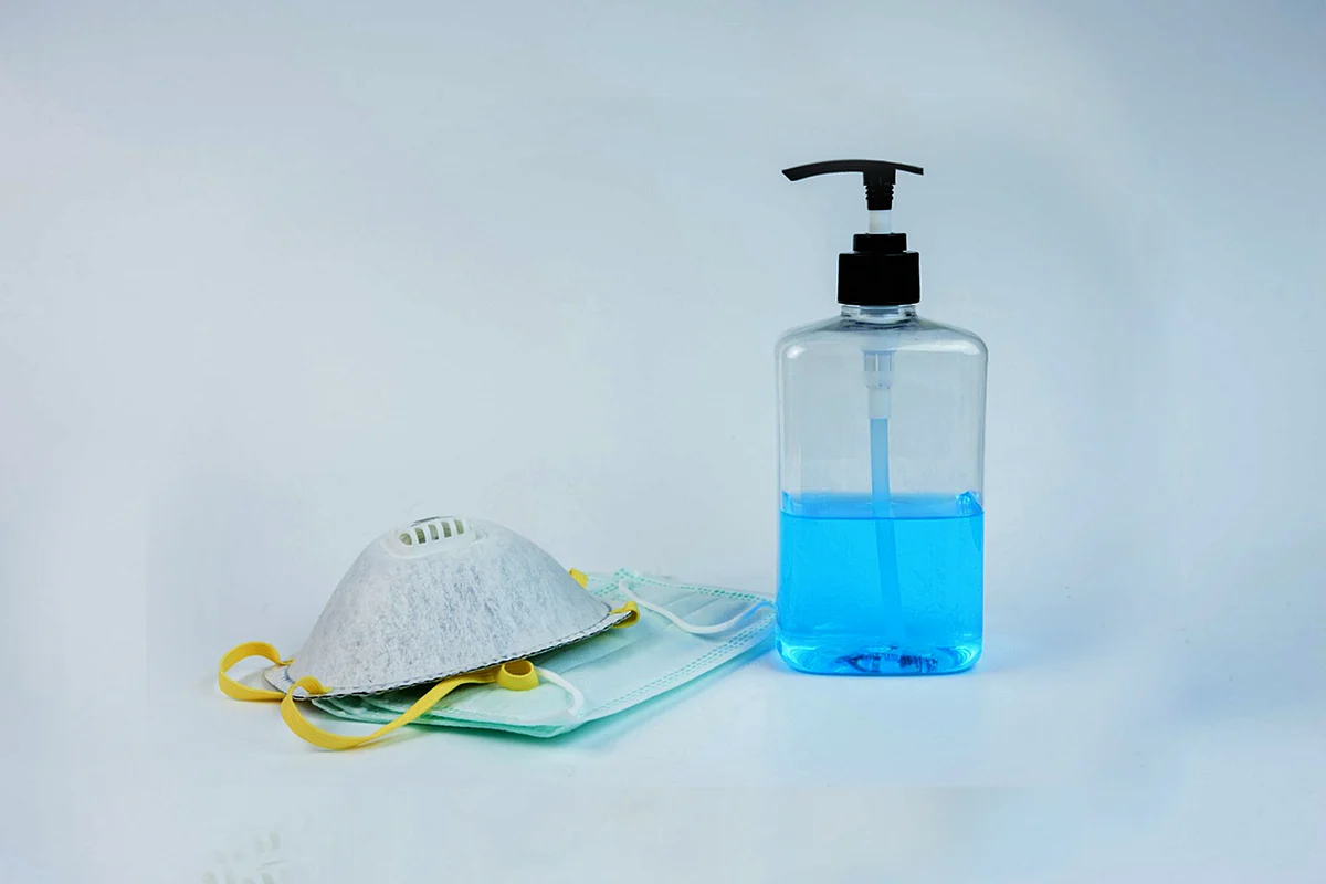 sanitizer and masks
