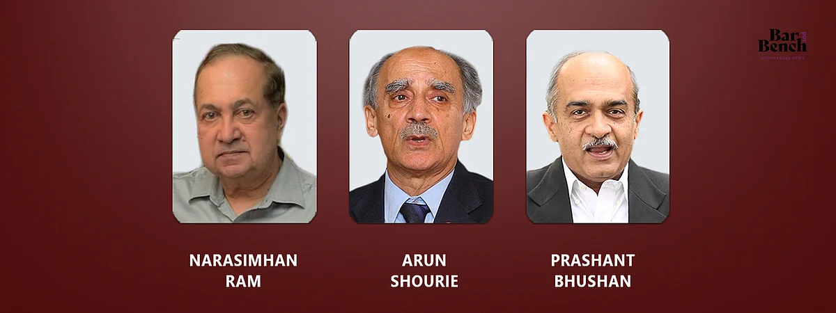 N Ram, Arun Shourie, and Prashant Bhushan