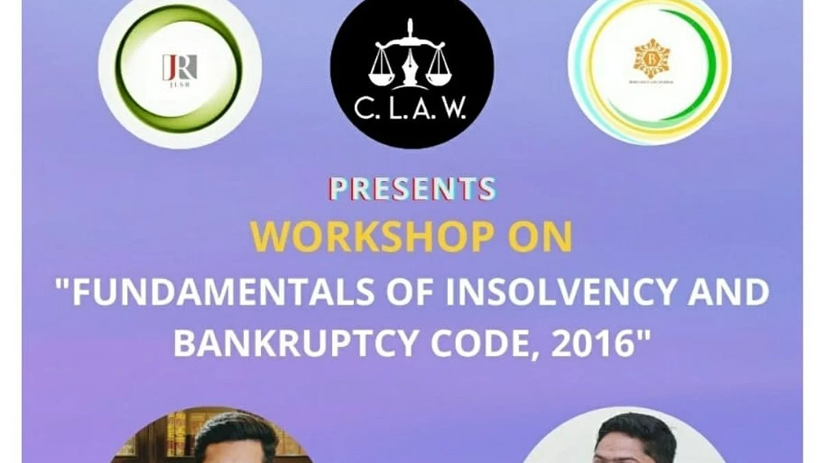 Burnished Law Journal, JLSR, C.L.A.W. to hold Workshop on, "Fundamentals of IBC" (Oct 3)