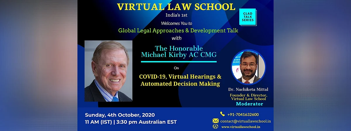 Virtual Law School to host talk on "COVID-19, Virtual Hearing and Automated Decision Making" (Oct 4)