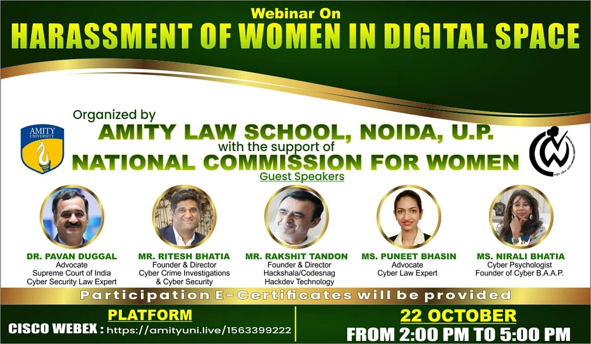 Webinar Alert: National Webinar On Harassment of Women in Digital Space (Oct 22)