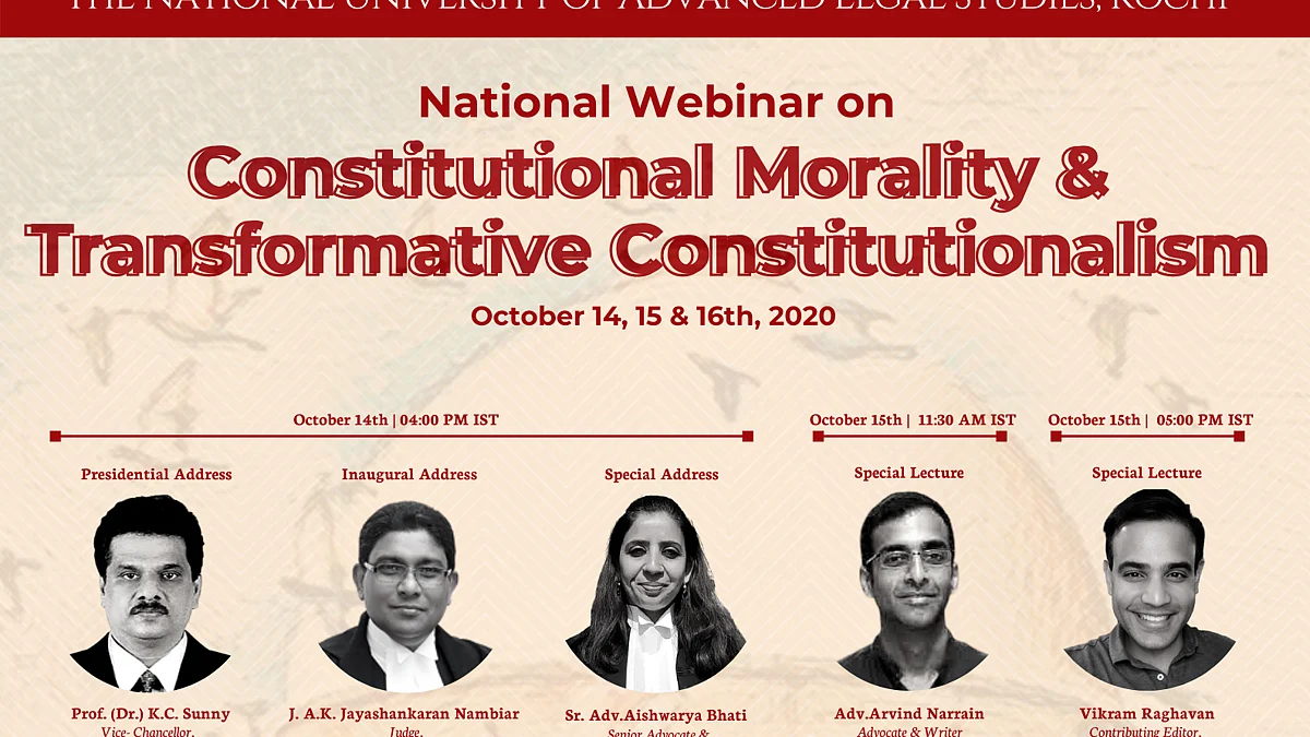 Webinar Alert: Constitutional Morality & Transformative Constitutionalism (Oct 14 -16)