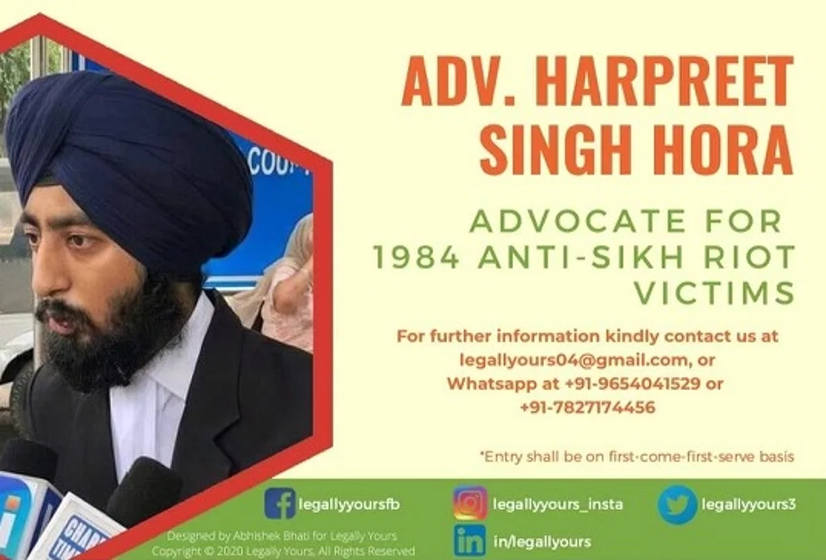Webinar Alert: Advocate Harpreet Singh Hora on the Legal Struggles of Riot Victims (Nov 21)