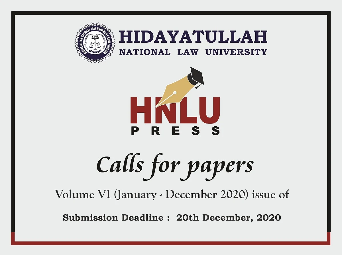 Call for Papers: HNLU's Journal of Law and Social Sciences (Submit by Dec 20)