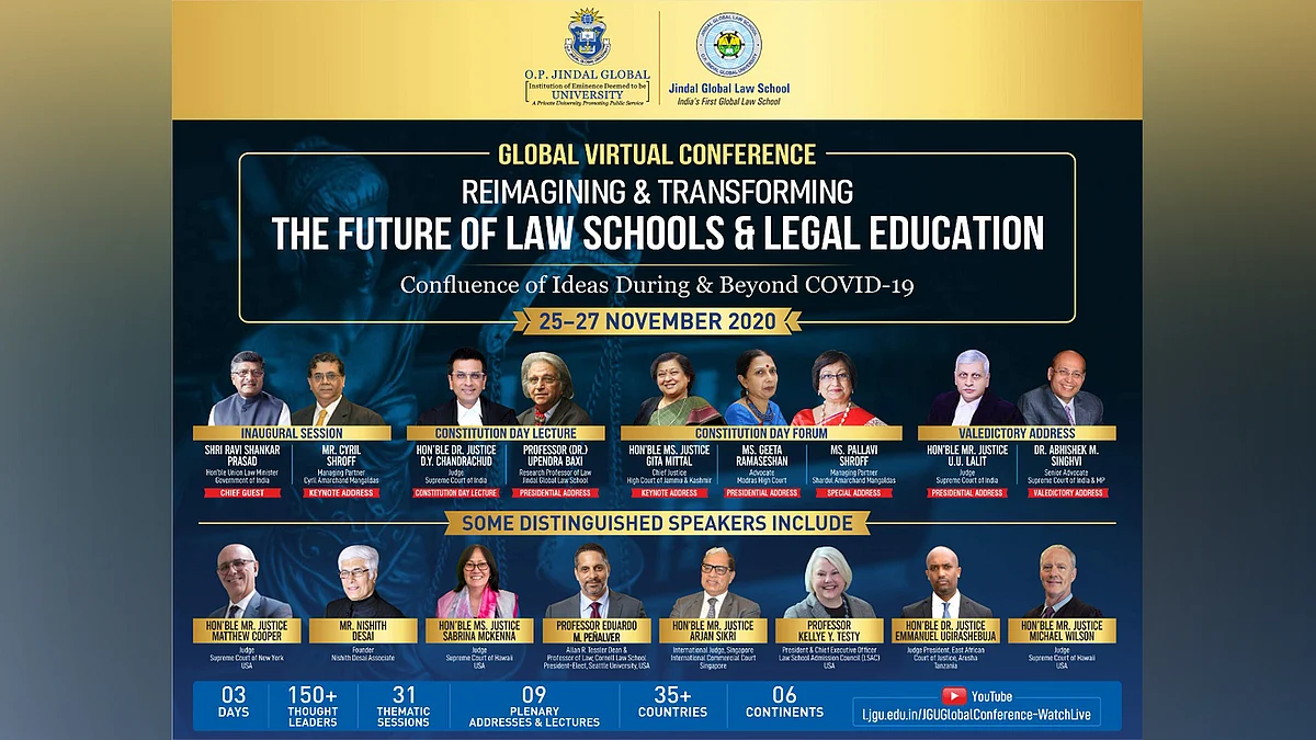 Law Minister to inaugurate JGLS Virtual Conference on 'Reimagining and Transforming the Future of Law Schools and Legal Education'