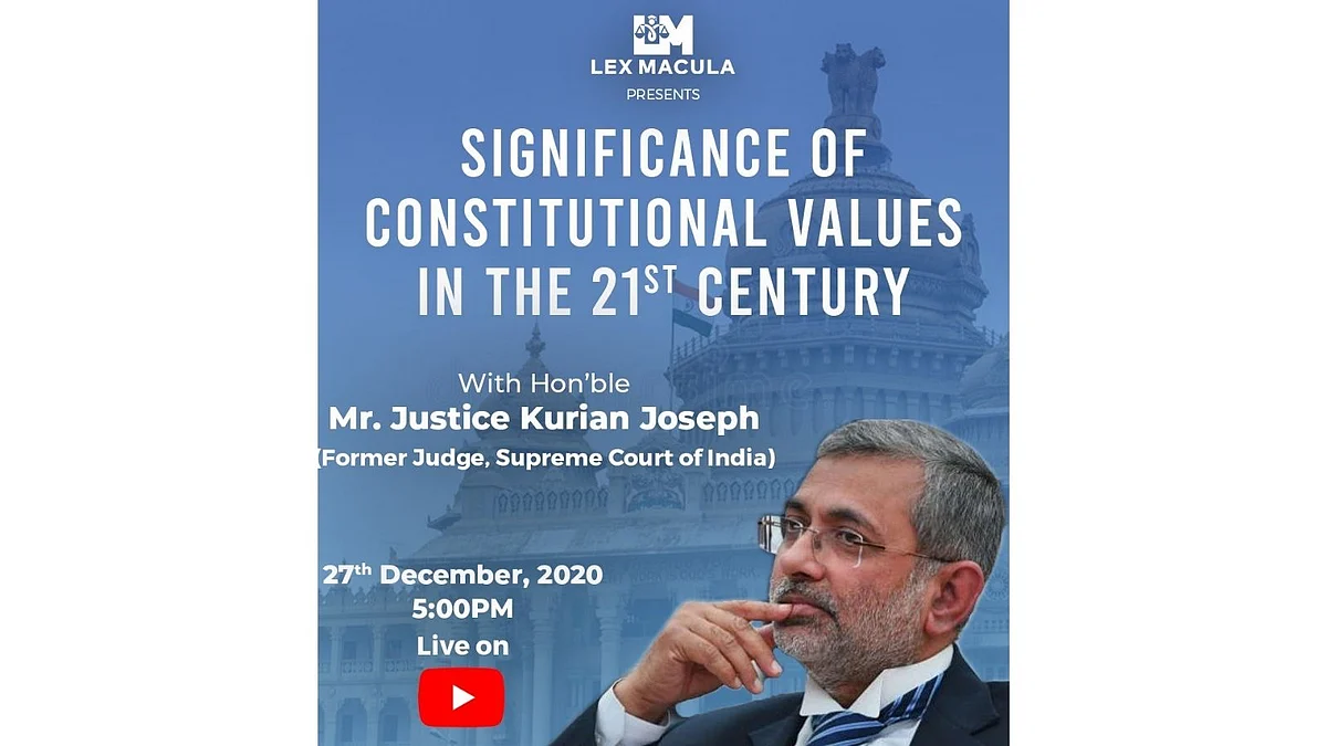 Webinar Alert: Kurian Joseph J. on the significance of Constitutional Values (Dec 27)