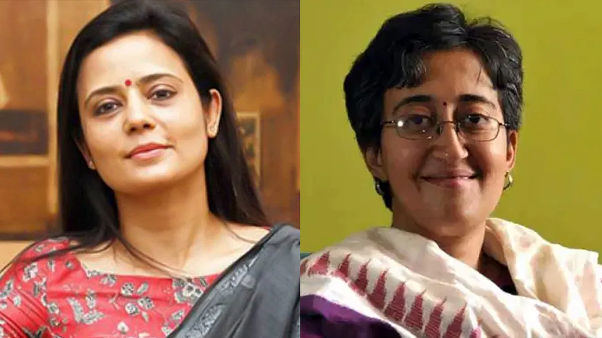 Mahua Moitra (L), Atishi (R)