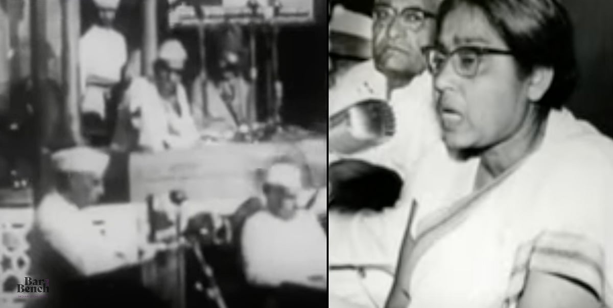 Nehru’s “Tryst With Destiny” speech (left) and Sucheta Kriplani singing Vande Mataram