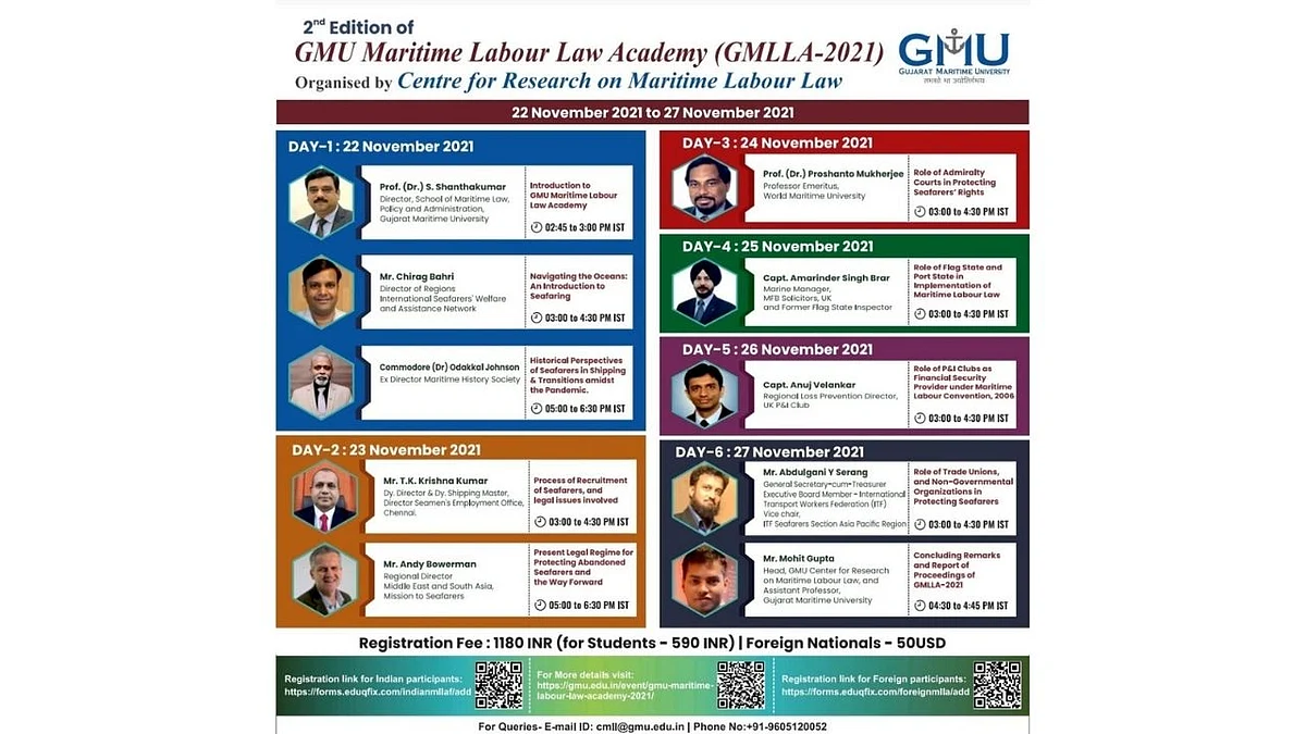 GMLLA-2021: GMU Maritime Labour Law Academy (November 22-27)