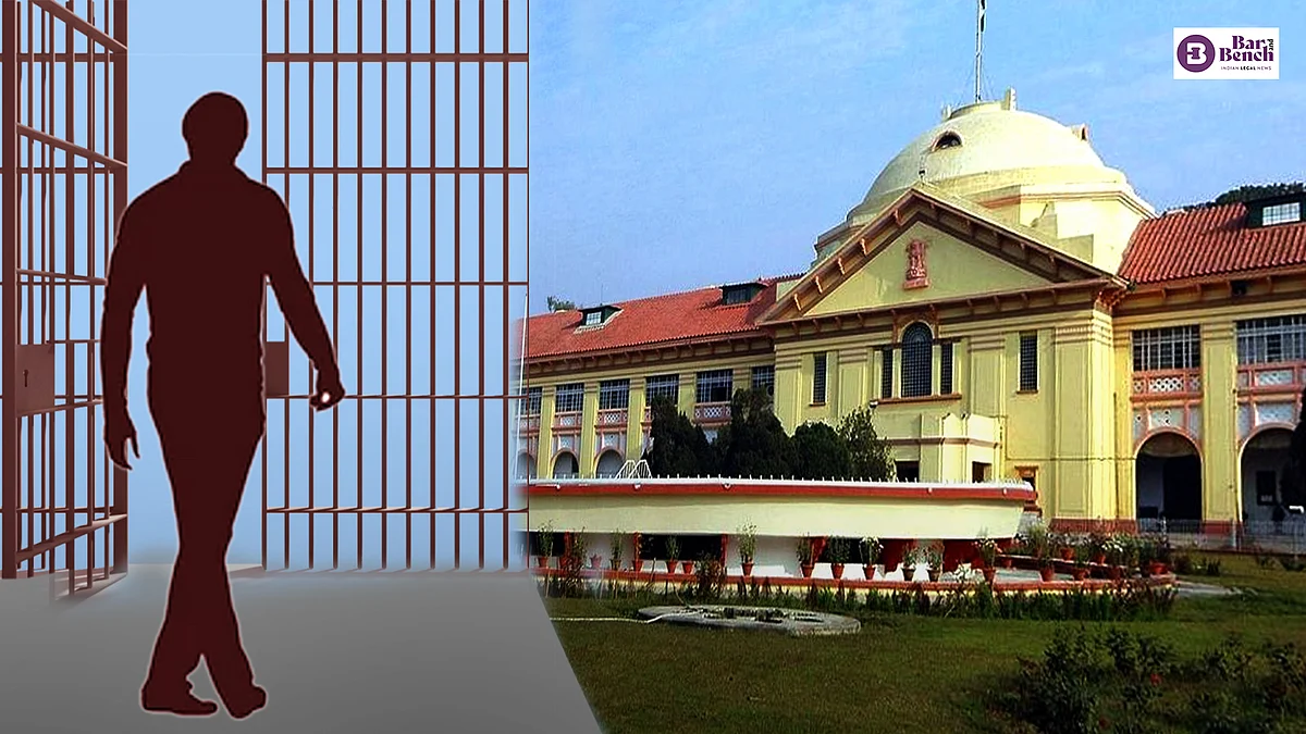 Man walking out of prison and Patna High Court