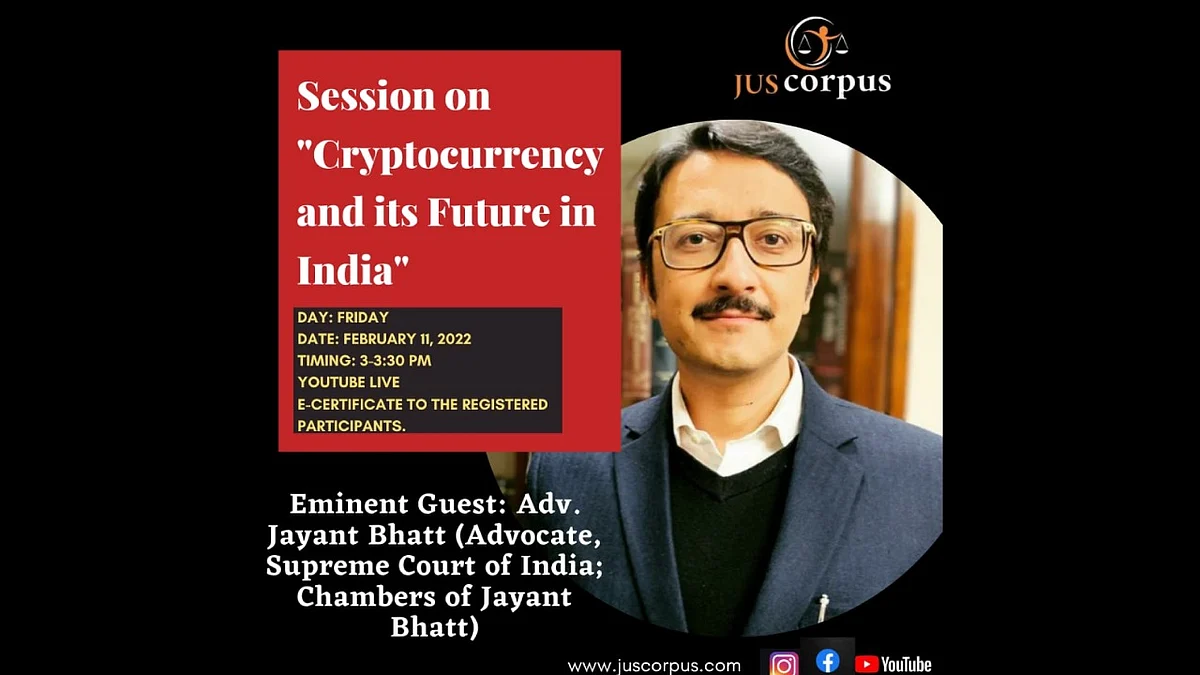 Webinar on "Cryptocurrency & Its Future in India" by Jayant Bhatt