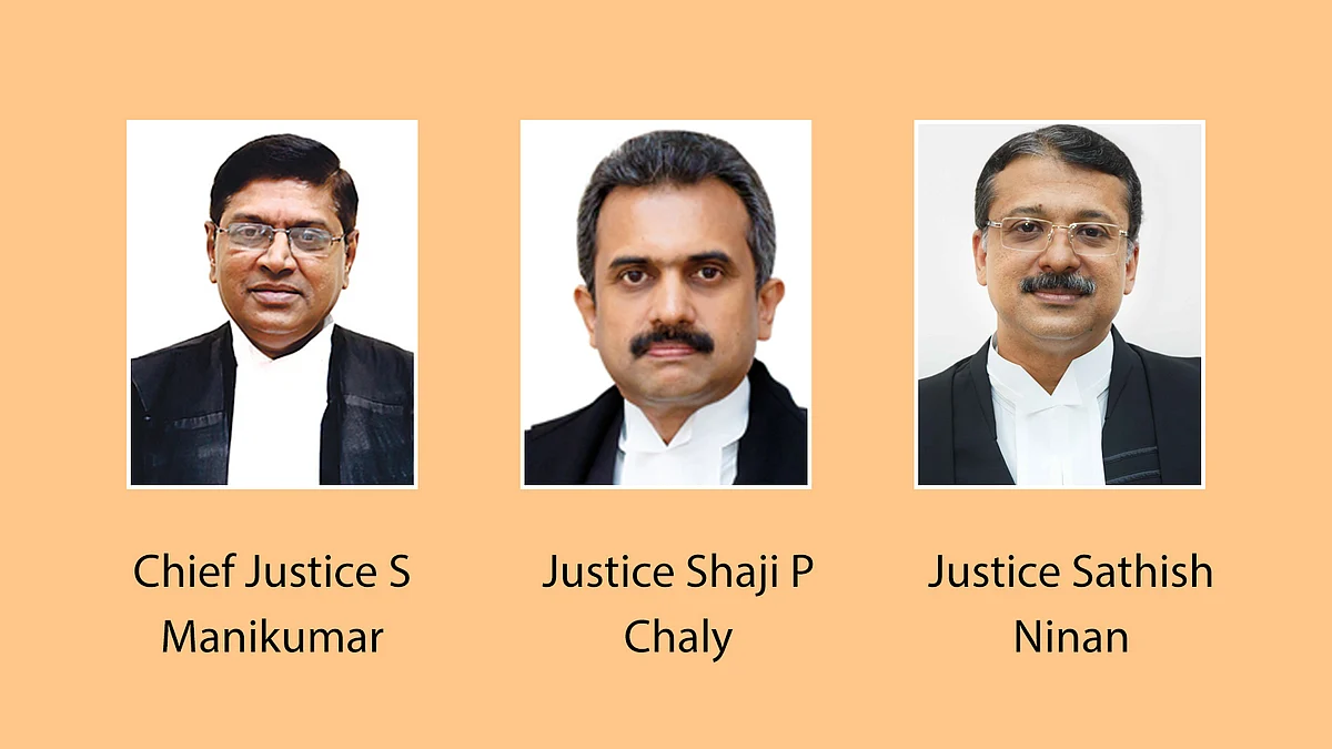 Chief Justice S Manikumar, Justice Shaji P Chaly and Justice Sathish Ninan