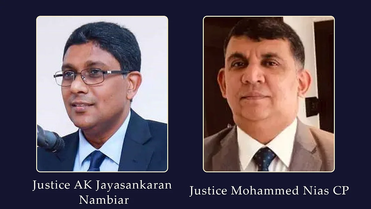 ustice AK Jayasankaran Nambiar, Justice Mohammed Nias CP
