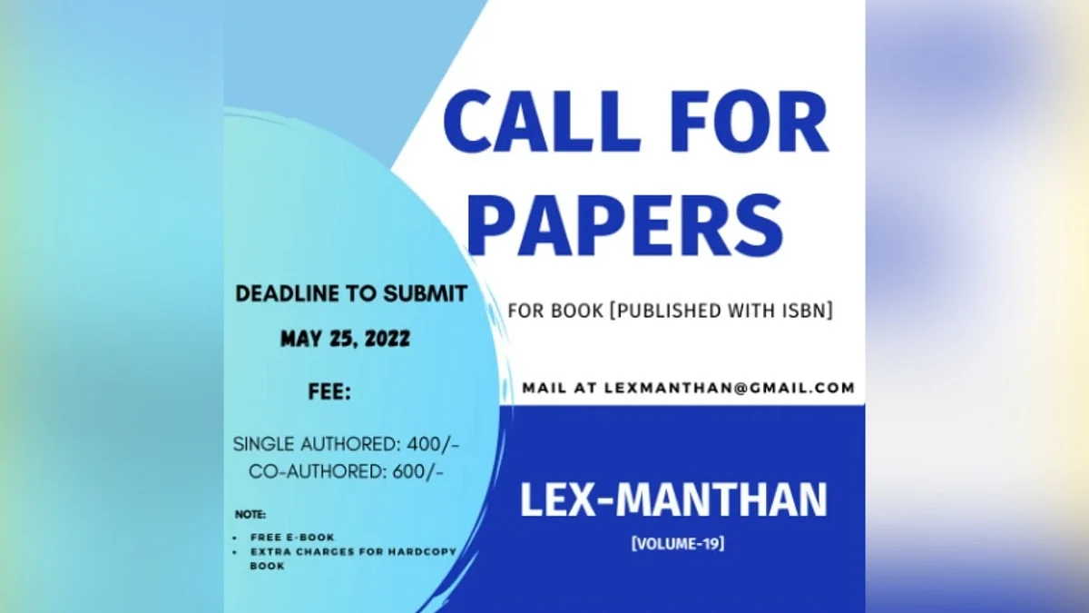 Call for Papers: Lex-Manthan (Submit by 25 May)