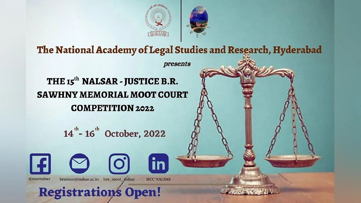 15th NALSAR - Justice B.R. Sawhny Memorial Moot Court Competition, 2022 (Register by 25 Aug)