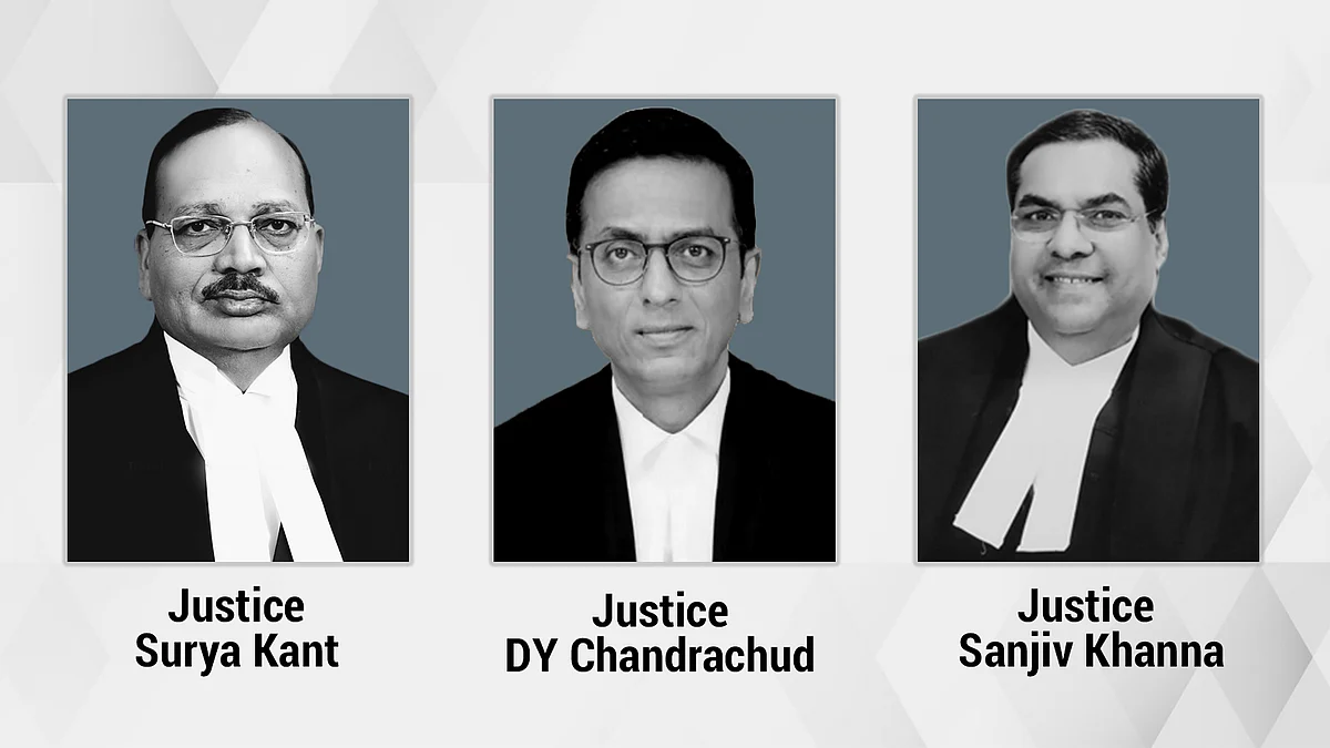 Justices DY Chandrachud , Surya Kant and Sanjiv Khanna