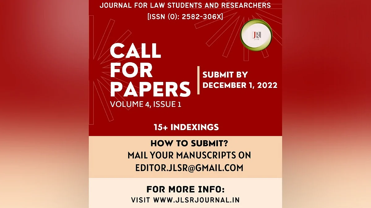 Call for Papers: Journal for Law Students and Researchers (Submit by 01 Dec)