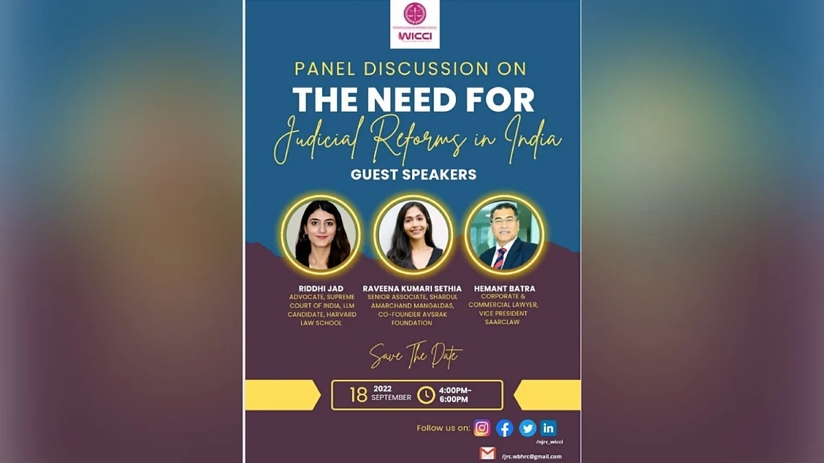 Panel Discussion: "Need For Judicial Reforms in India" by National Judicial Reforms Council (Register by 17 Sep)