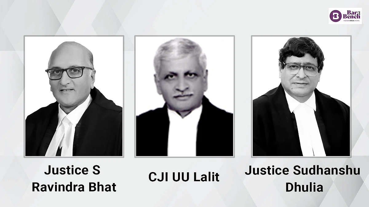 Justice S Ravindra Bhat, CJI UU Lalit and Justice Sudhanshu Dhulia