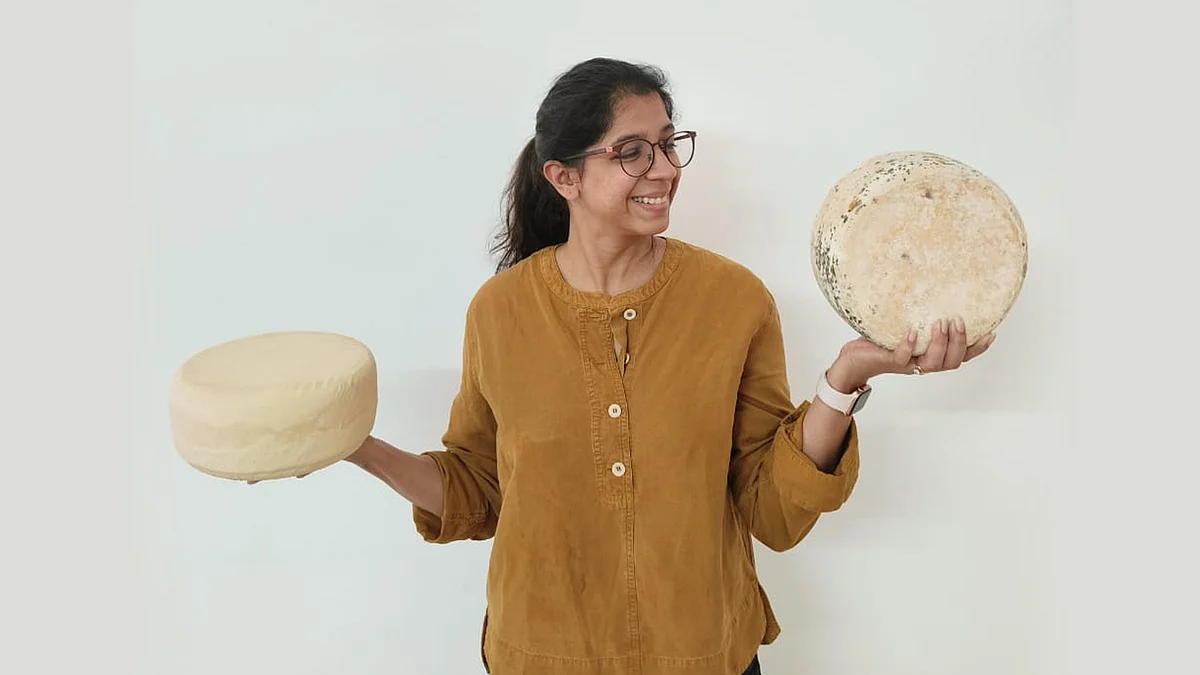 Manya Bhardwaj with her cheese wheels
