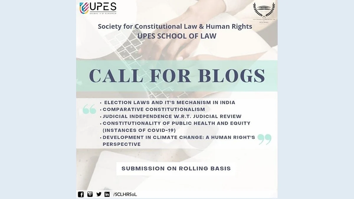 Call for Blogs: UPES Society for Constitutional Law & Human Rights