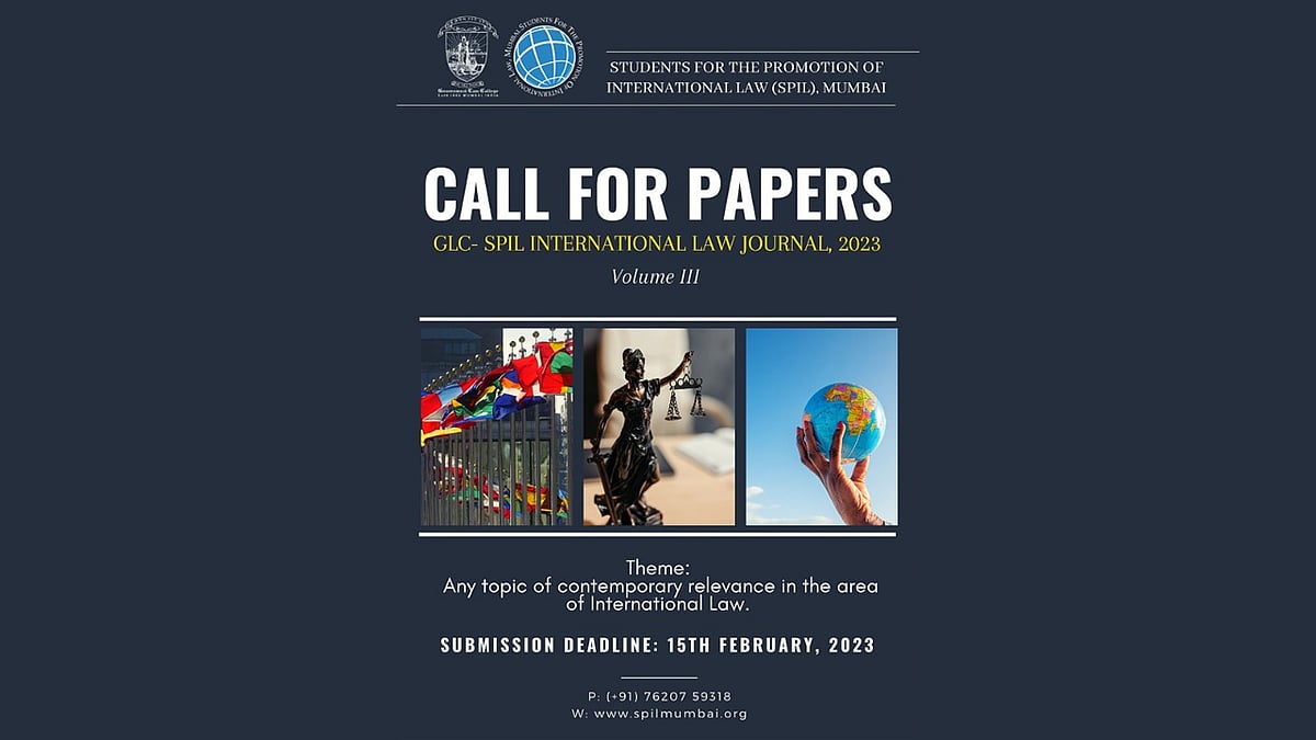 Call for Papers: GLC - SPIL International Law Journal (Submit by 15 Feb) - Vimarsana News