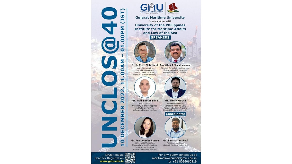 Expert Discussion on the 40th Anniversary of UNCLOS by Gujarat Maritime University - Vimarsana News