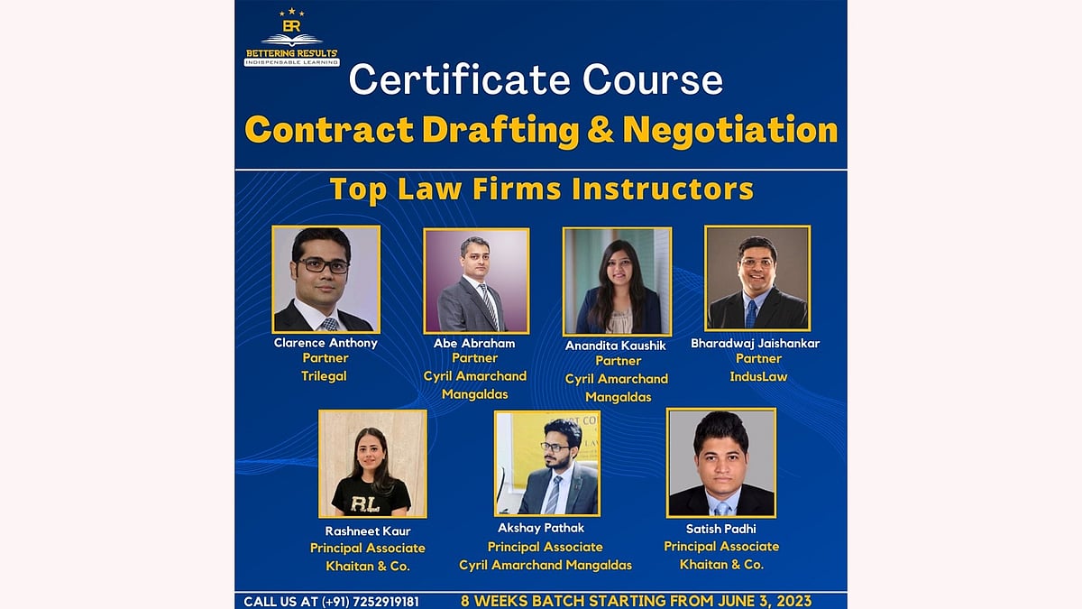 Excel in Contract Drafting & Negotiation under the guidance of top law firm lawyers: register now! - Vimarsana News