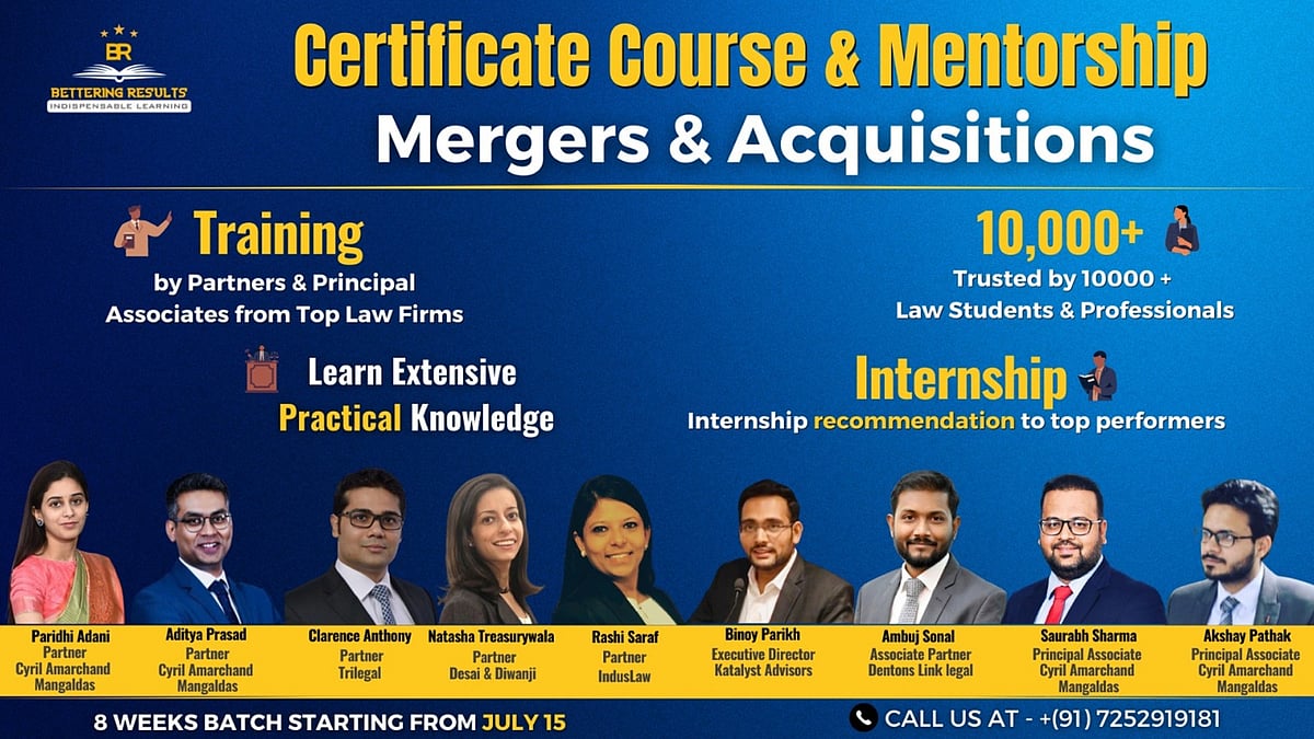 Learn Mergers & Acquisitions Practice from Top-Tier Law Firm Partners: Register Now! - Vimarsana News
