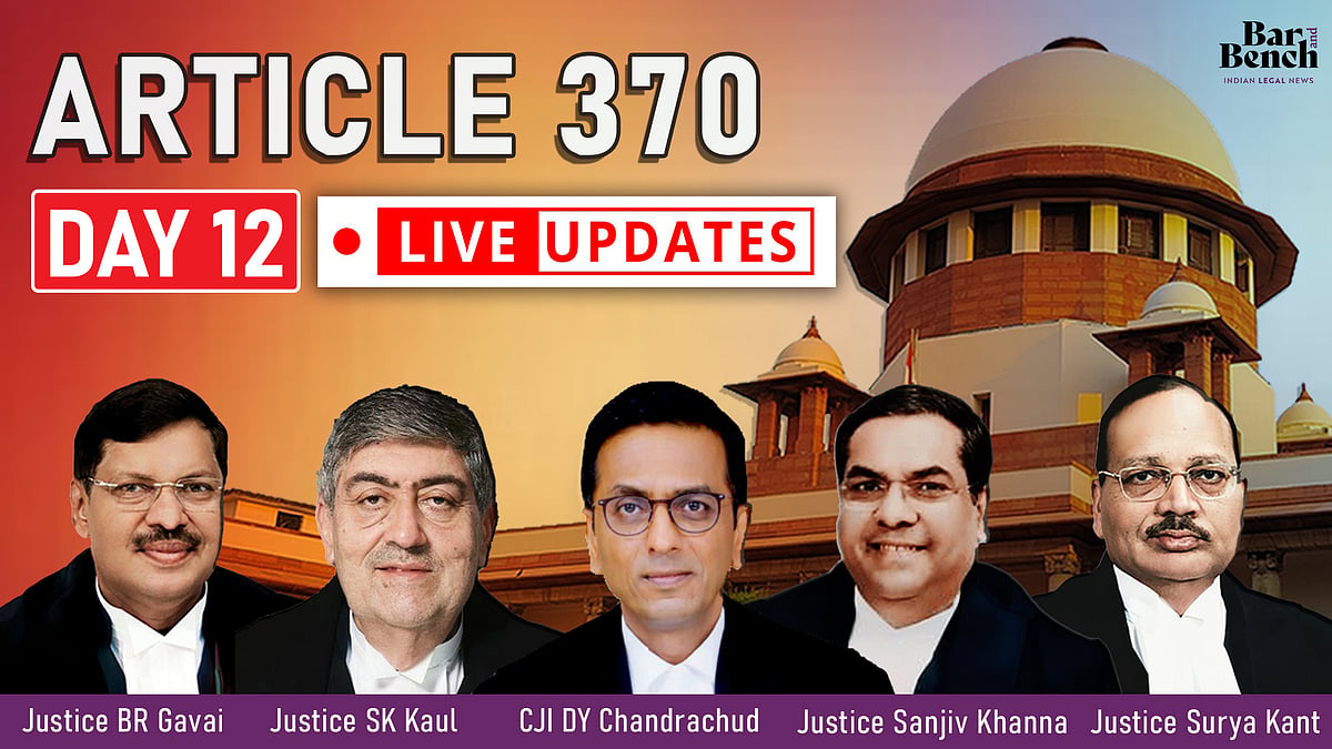 Article 370 case: LIVE UPDATES from Supreme Court [Day 12] - Vimarsana News