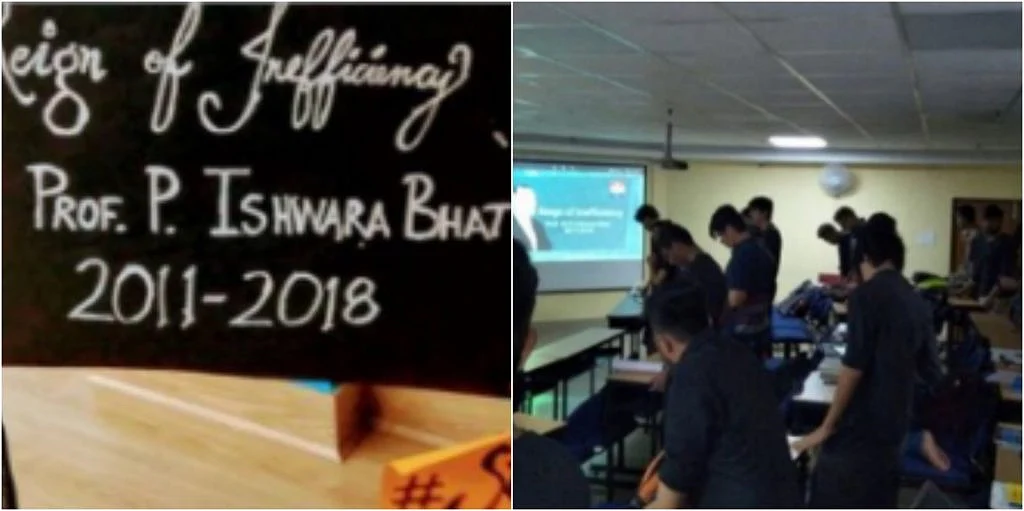 NUJS students today took part in a silent protest in their classrooms