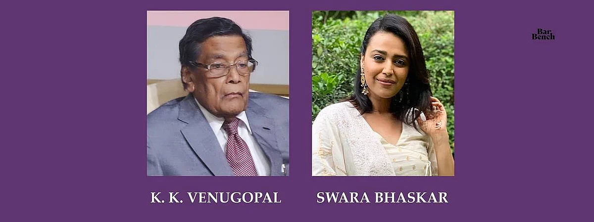 अटॉर्नी जनरल वेणुगोपाल ने स्वरा भास्कर के खिलाफ अवमानना कार्रवाई की सहमति से किया मना, याचिकाकर्ता की सॉलिसिटर-जनरल से गुहार